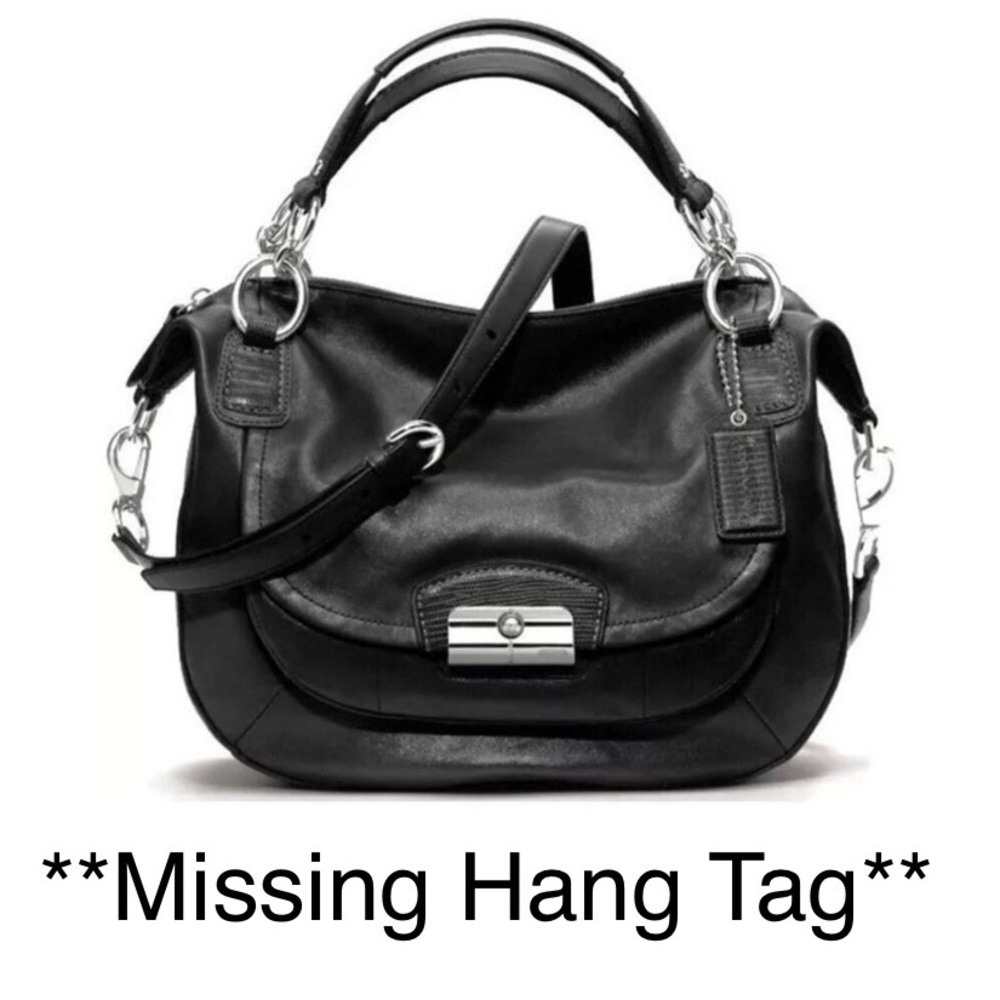 SOLD Coach Kristin Black Leather Satchel Crossbody Shoulder Bag Purse